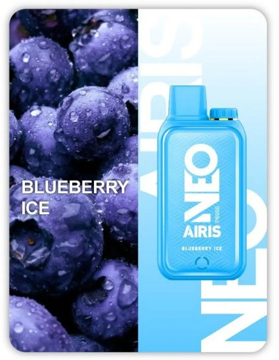 VAPORIZADOR DESECHABLE AIRIS NEO 8000 PUFF 5% - BLUEBERRY ICE 1