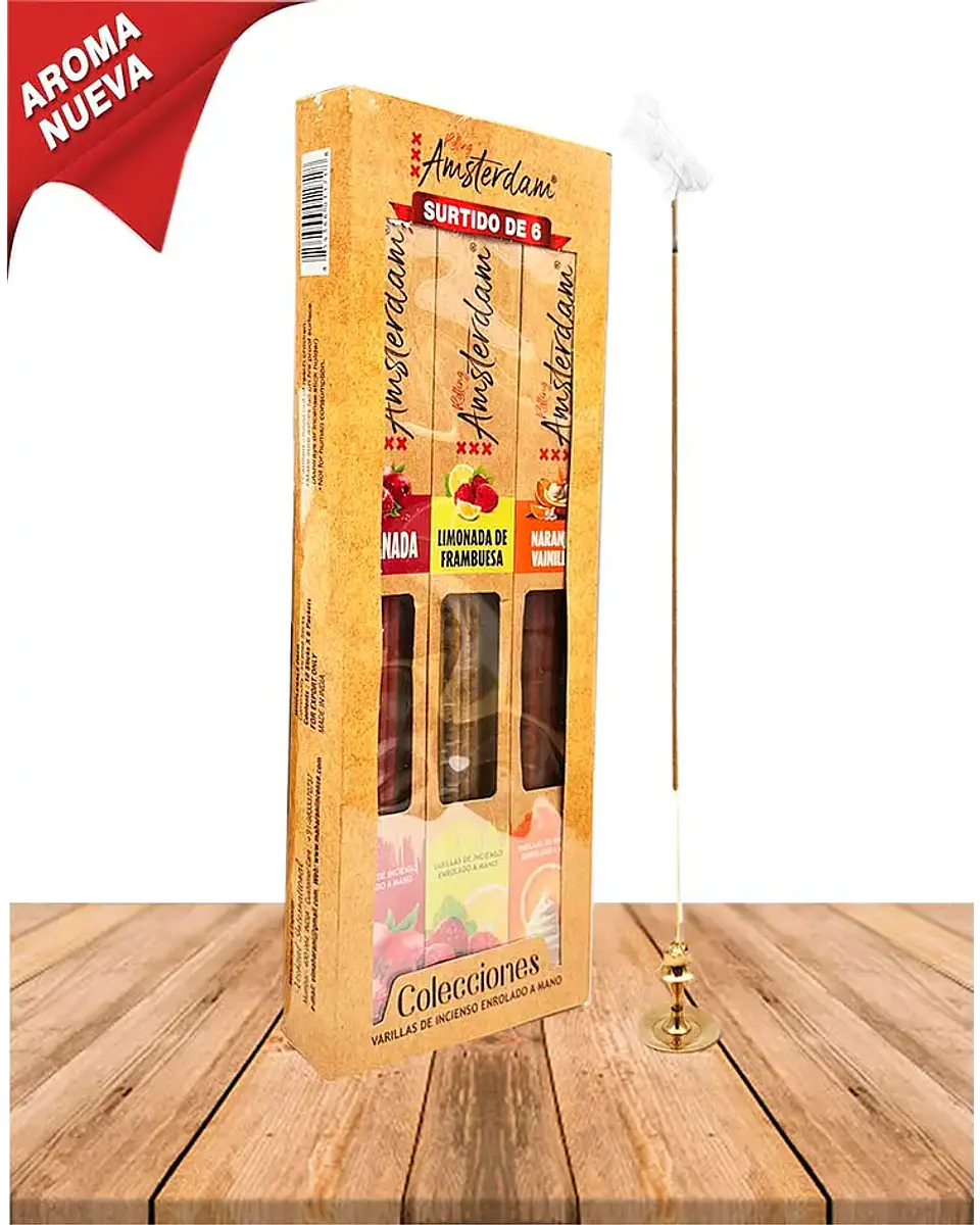 MIX #3 INCIENSO JARDIN ROLLING AMSTERDAM 41CM 2 HORAS 1