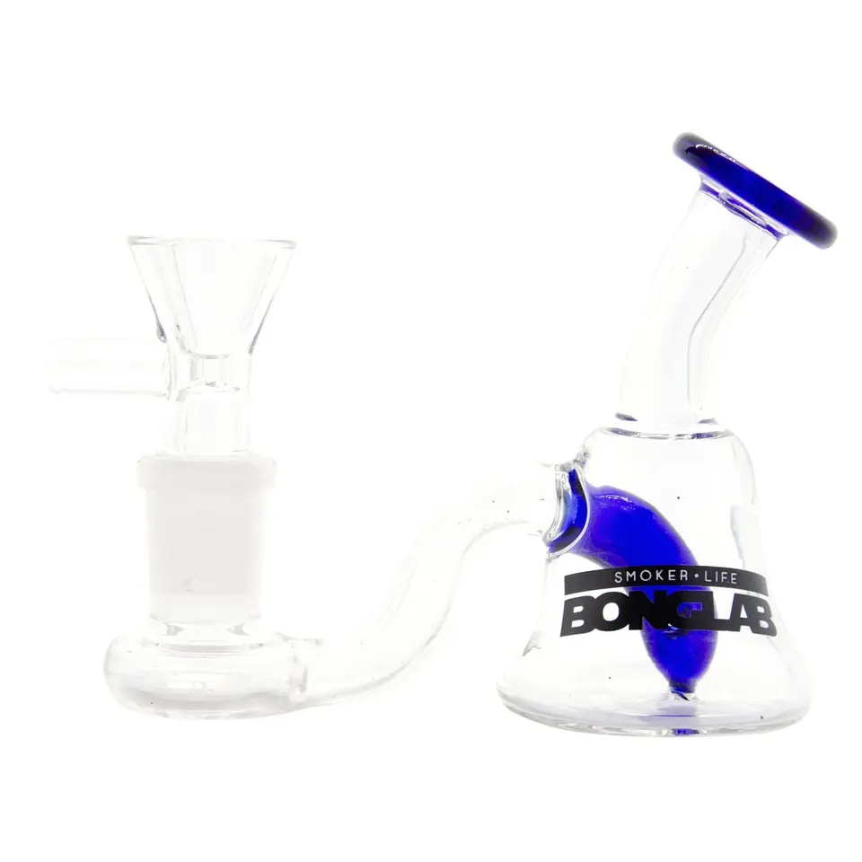 BONG KM2 BLUE TINY BELL EXTENDED BLUE - BONGLAB 1