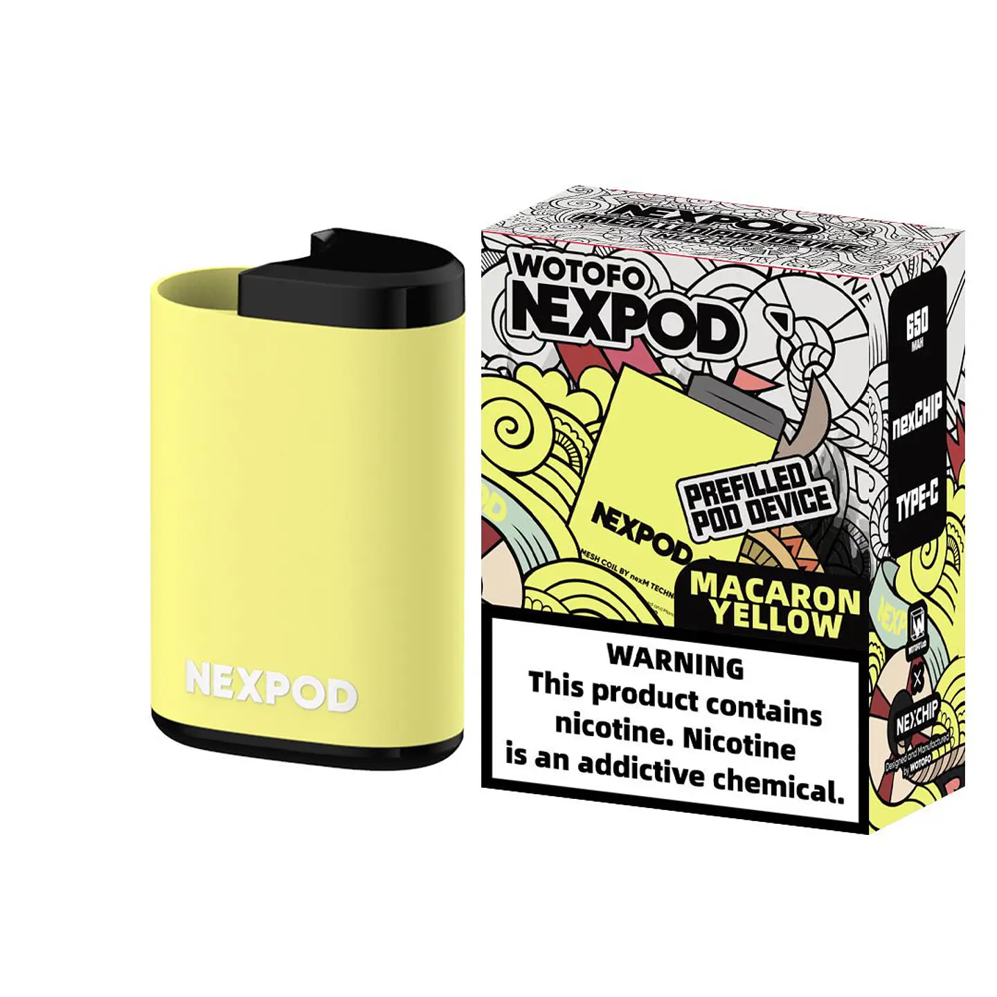 VAPER DESECHABLE MACARON YELLOW DEVICE (BATERIA) - NEXPOD WOTOFO 1