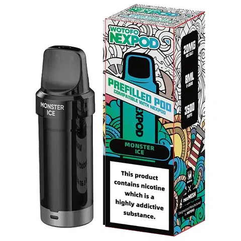VAPER DESECHABLE MONSTER ICE POD (REPUESTO) 5000 PUFFS 5% - NEXPOD WOTOFO