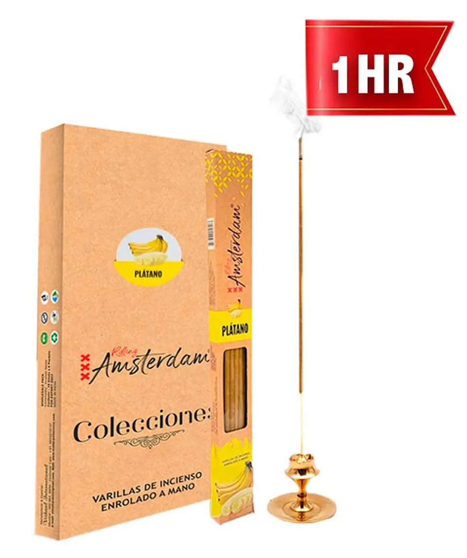 INCIENSO PEQUEÑO ROLLING AMSTERDAM 20 CM BANANA 1 HORA ! 1