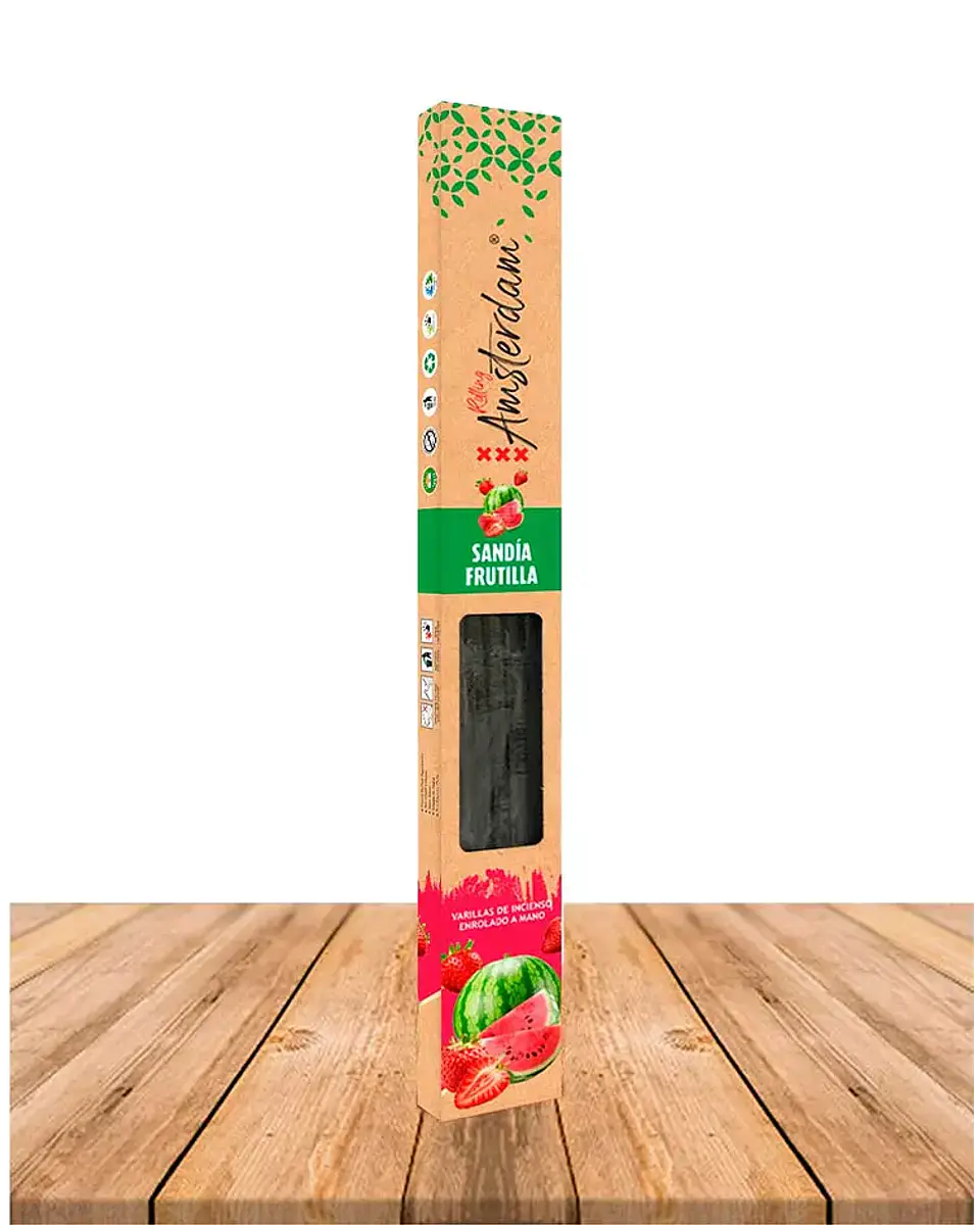 INCIENSO JARDIN ROLLING AMSTERDAM 41 CM SANDÍA FRUTILLA 2 HORAS ! 1