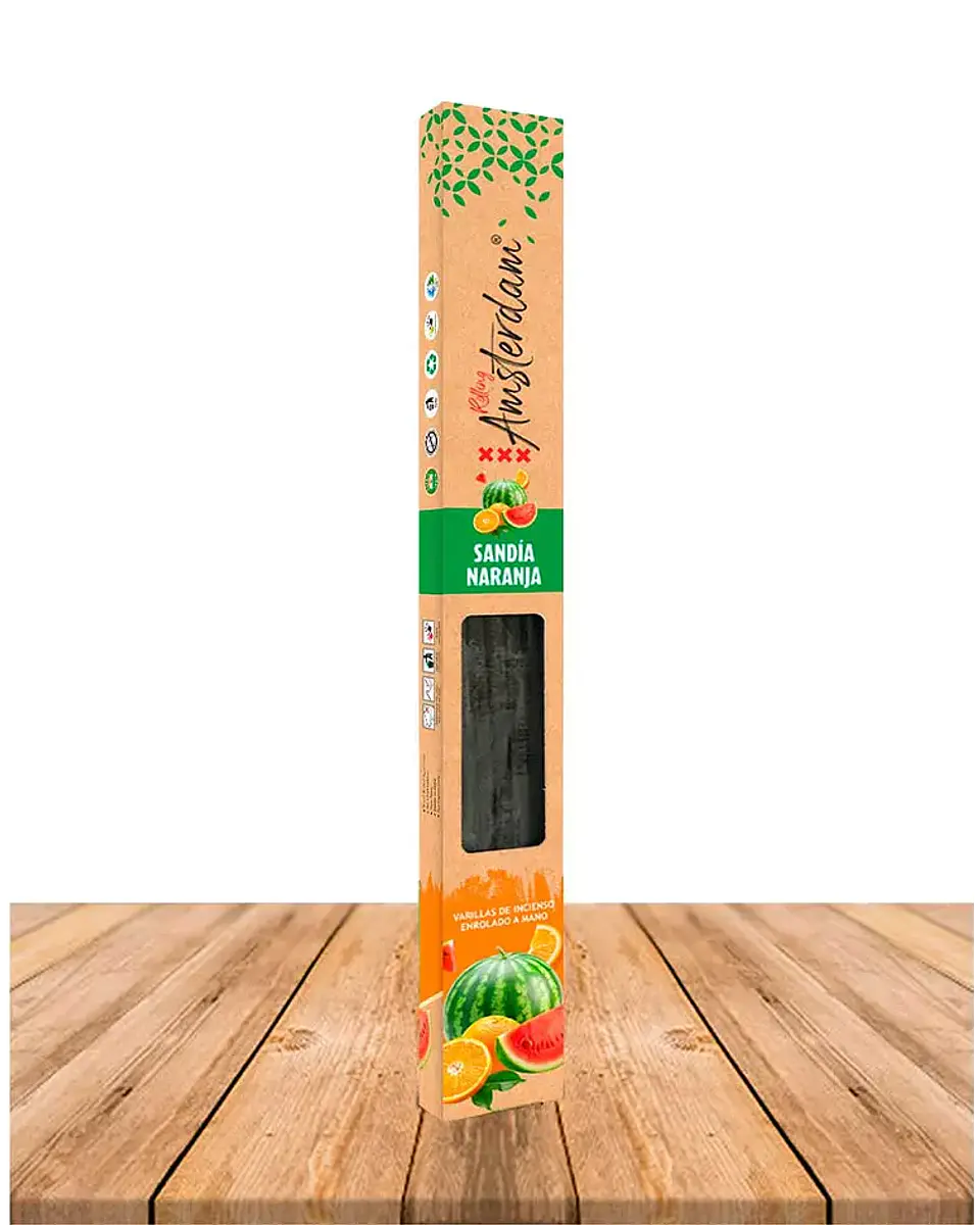 INCIENSO JARDIN ROLLING AMSTERDAM 41 CM SANDÍA NARANJA 2 HORAS ! 1