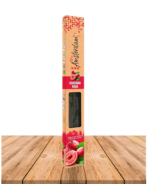 INCIENSO JARDIN ROLLING AMSTERDAM 41 CM GUAYABA ROJA 2 HORAS !