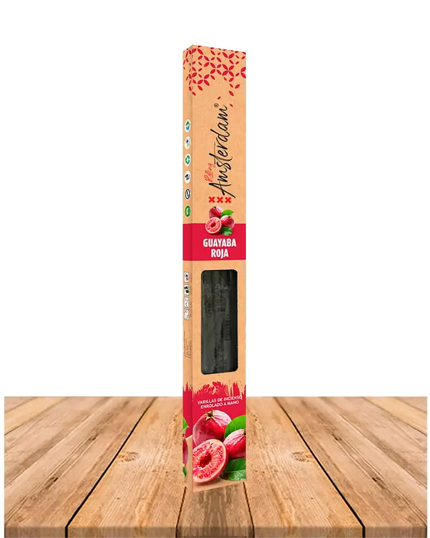 INCIENSO JARDIN ROLLING AMSTERDAM 41 CM GUAYABA ROJA 2 HORAS ! 1