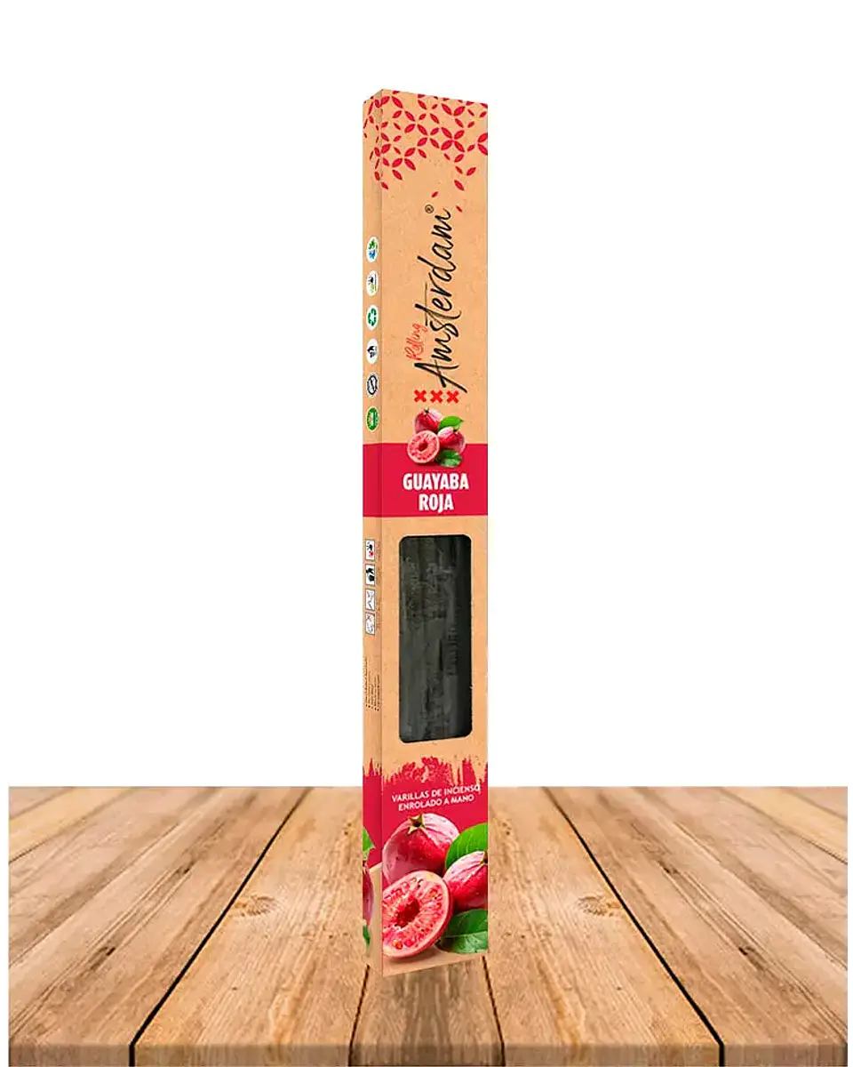 INCIENSO JARDIN ROLLING AMSTERDAM 41 CM GUAYABA ROJA 2 HORAS ! 1