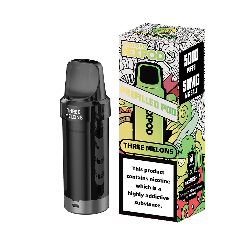 VAPER DESECHABLE THREE MELONS POD (REPUESTO) 5000 PUFFS 4.5% - NEXPOD WOTOFO 1