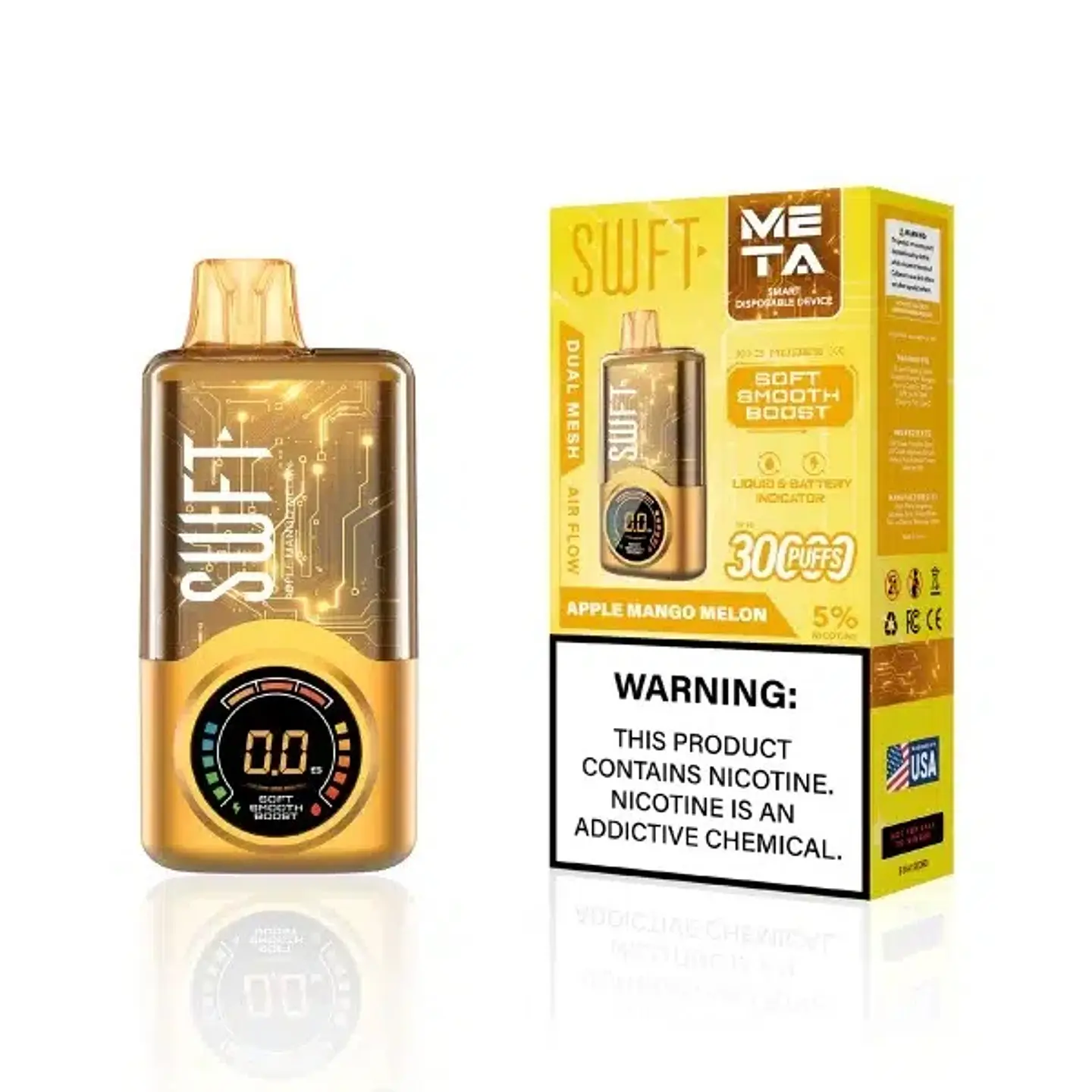 Vaper Desechable Apple Mango Melon 30.000 puffs Dual Mesh 5% - SWFT 1