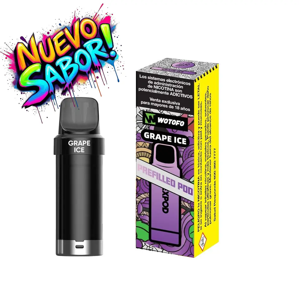 VAPER DESECHABLE GRAPE ICE POD (REPUESTO) 5000 PUFFS 4.5% - NEXPOD WOTOFO 1