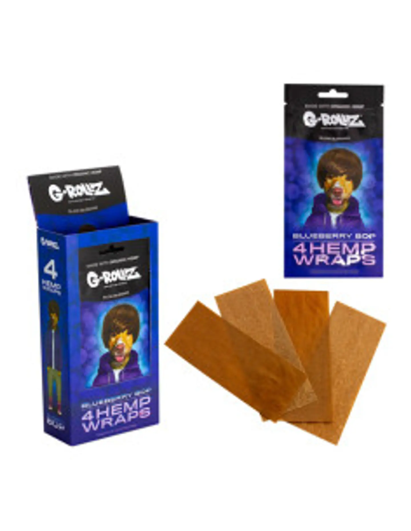 BLUNT G-ROLLZ HEMP WRAPS BLUEBERRY POP x4 1