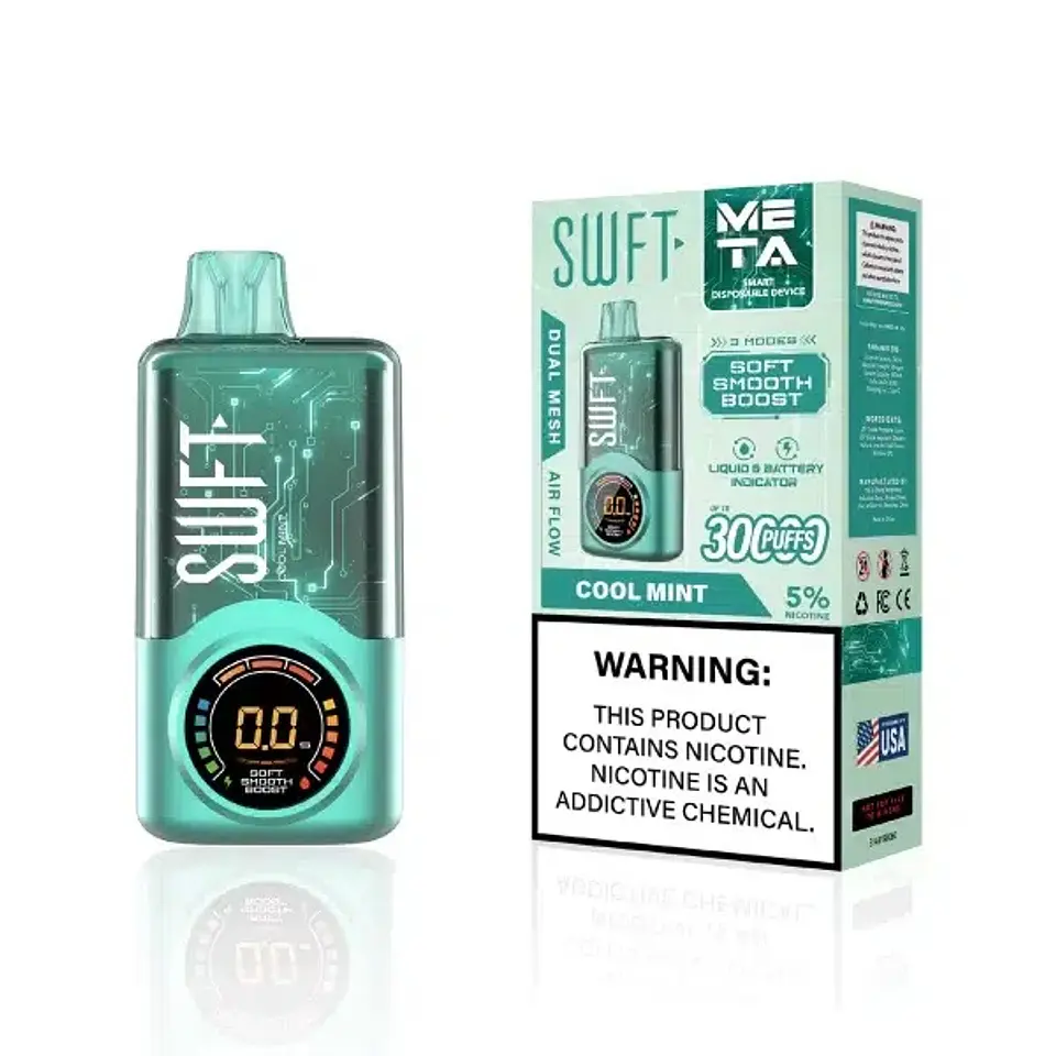 Vaper Desechable Cool Mint 30.000 puffs Dual Mesh 5% - SWFT 1