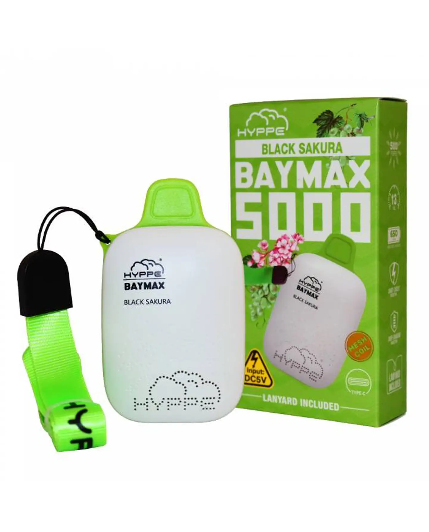 HYPPE BAYMAX BLACK SAKURA VAPORIZADOR DESECHABLE 5000 PUFF 5% 1