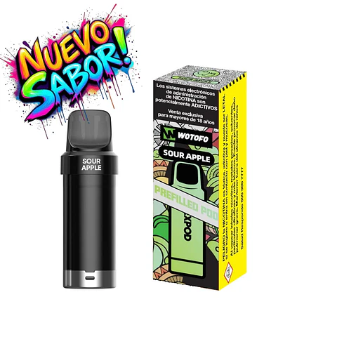 VAPER DESECHABLE SOUR APPLE POD (REPUESTO) 5000 PUFFS 4.5% - NEXPOD WOTOFO