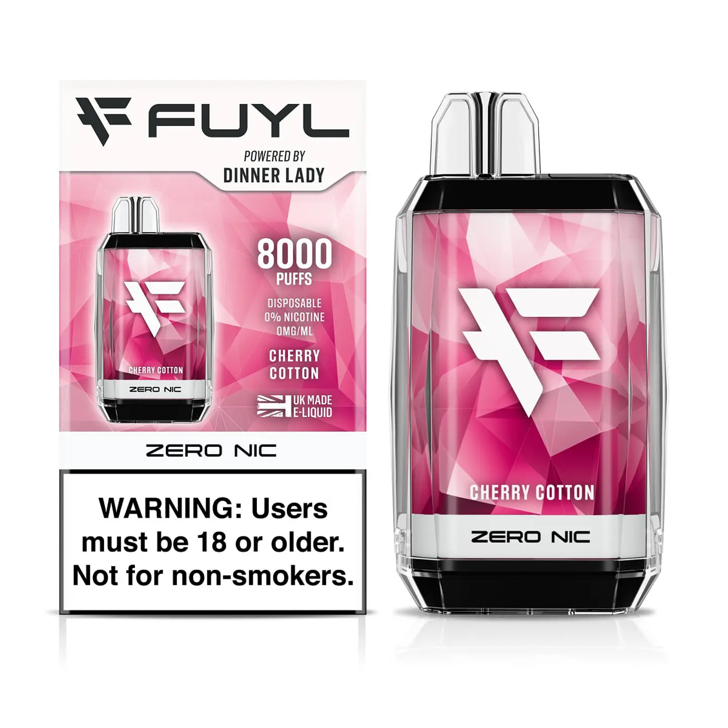 VAPORIZADOR DESECHABLE FUYL DINNER LADY 8000 PUFF 0% - CHERRY COTTON 1