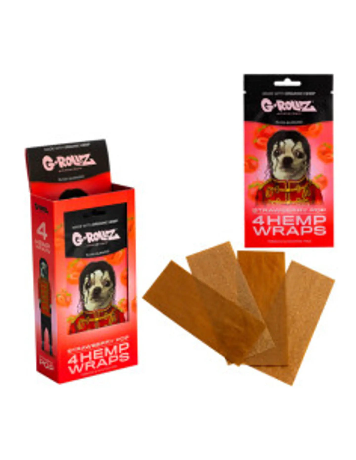 BLUNT G-ROLLZ HEMP WRAPS STRAWBERRY POP X4 1