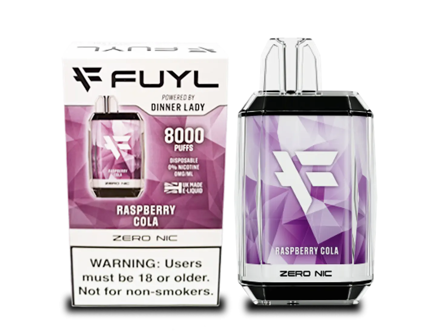 VAPORIZADOR DESECHABLE FUYL DINNER LADY 8000 PUFF 0% - RASPBERRY COLA 1