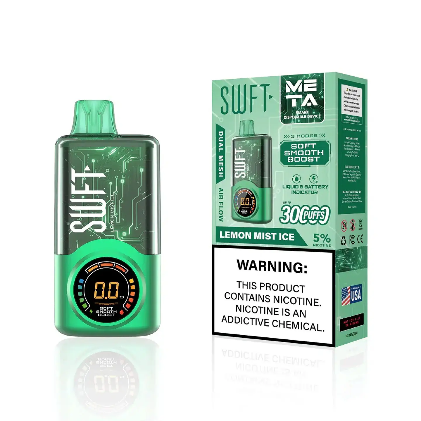 Vaper Desechable Lemon Mist Ice 30.000 puffs Dual Mesh 5% - SWFT 1
