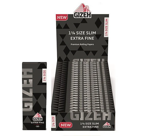 PAPELILLOS GIZEH NEGRO 1 1/4 EXTRA FINE 25 UNID.