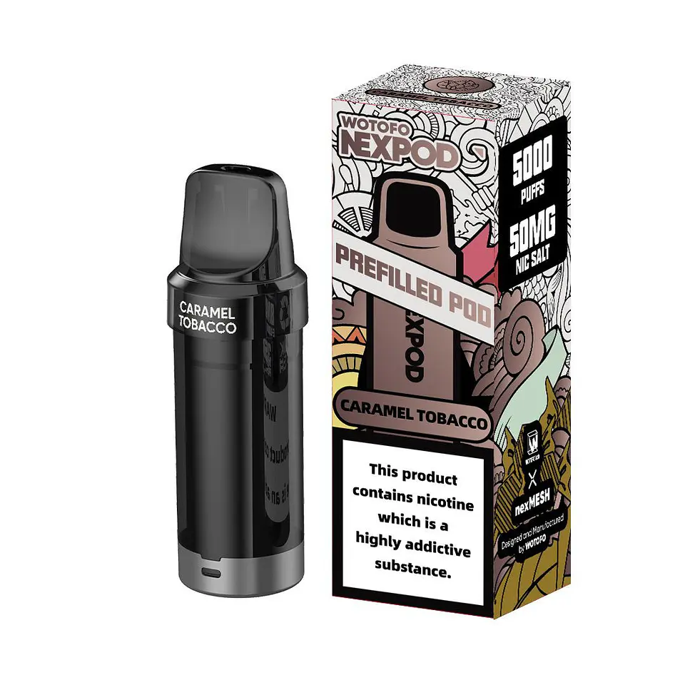 NEXPOD REPUESTO REFILLED POD 5000 PUFFS CARAMEL TOBACCO - WOTOFO 1