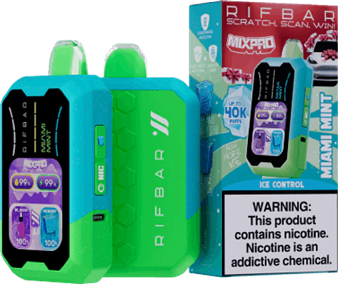 Vaper Desechable Rifbar Mixpro Miami Mint 40.000 Puff Ice & Nic Control