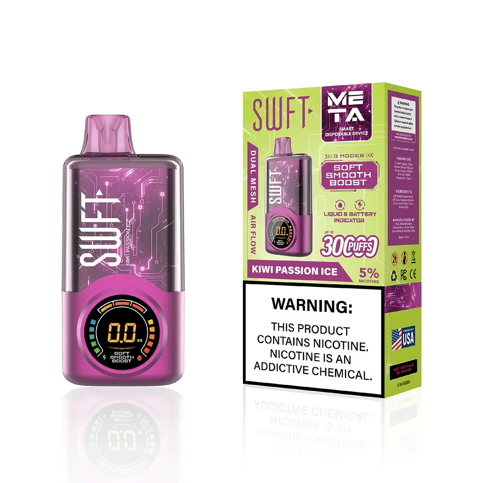 Vaper Desechable Kiwi Passion Ice 30.000 puffs Dual Mesh 5% - SWFT 1