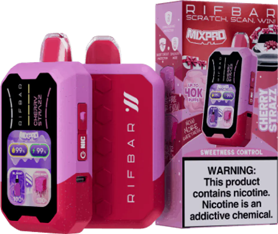 Vaper Desechable Rifbar Mixpro Cherry Strazz 40.000 Puff Nic & Sweetness Control 1