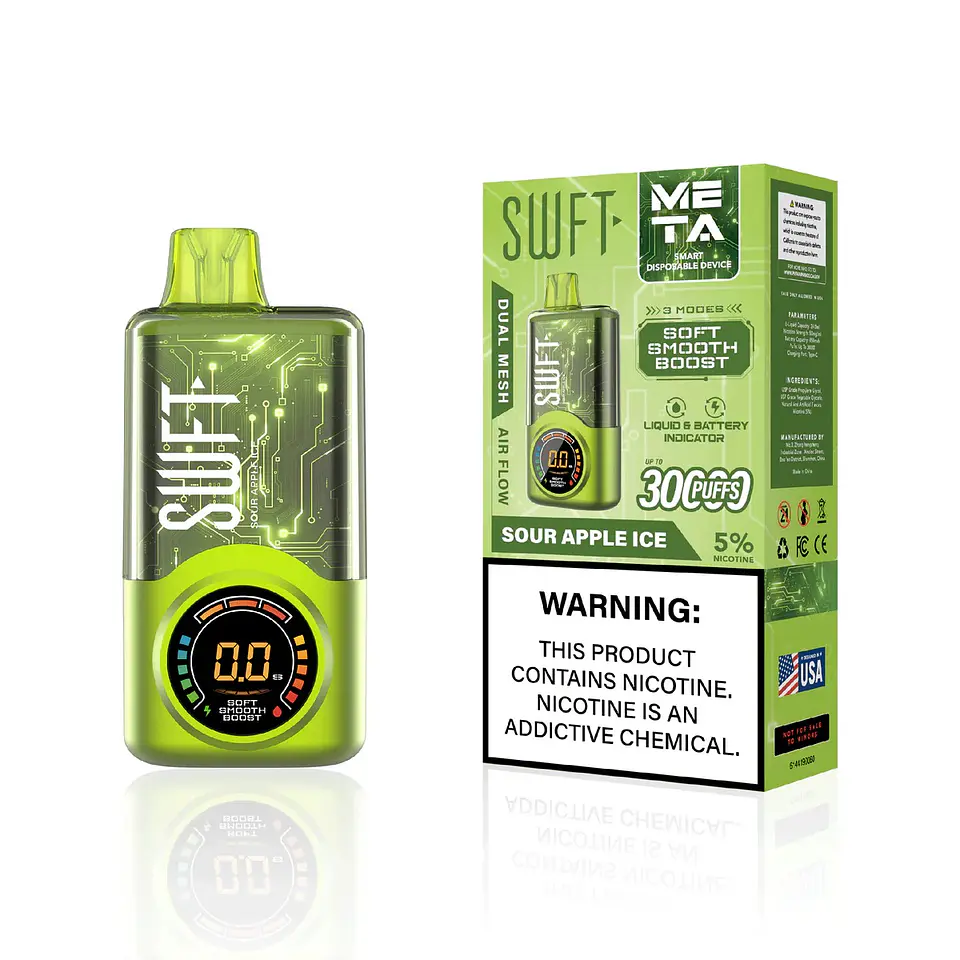 Vaper Desechable Sour Apple Ice 30.000 puffs Dual Mesh 5% - SWFT 1