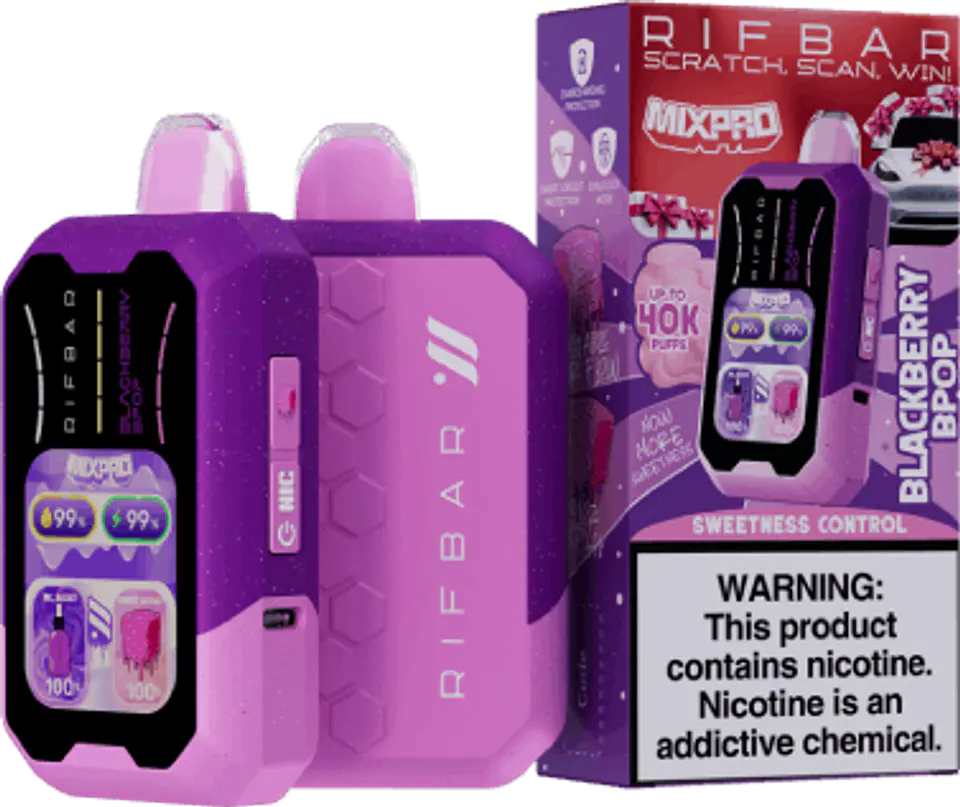 Vaper Desechable Rifbar Mixpro Blackberry B-pop 40.000 Puff Nic & Sweetness Control 1