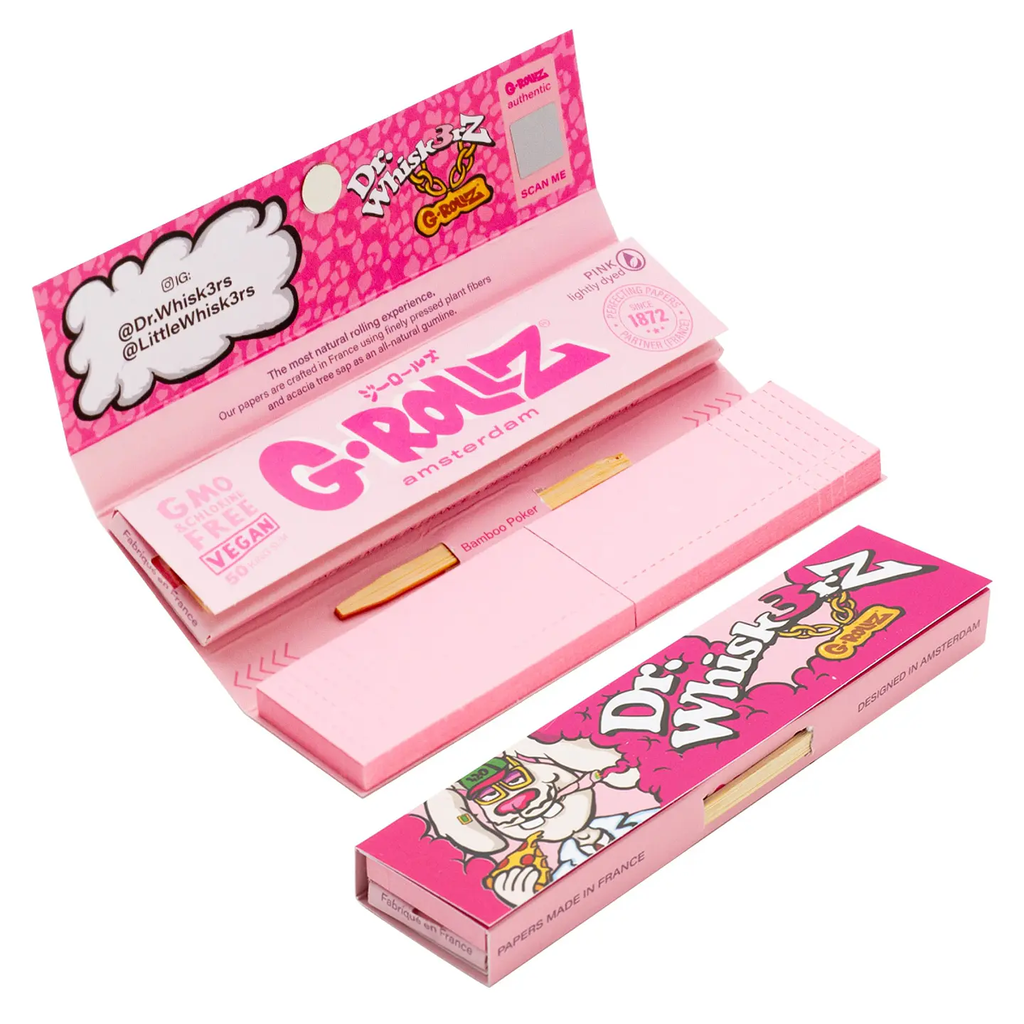Papelillo G-Rollz King Size + Tips Dr. Whiskerz Pink 1