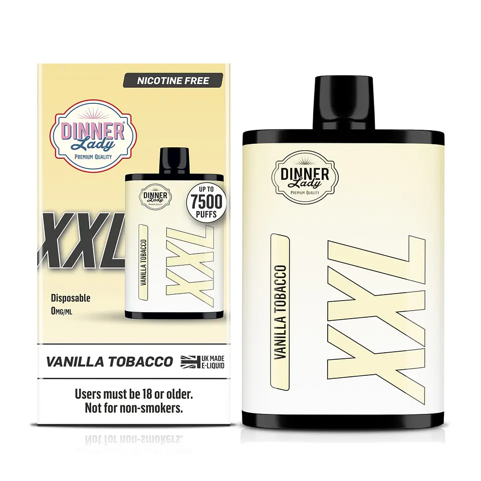 VAPORIZADOR DESECHABLE XXL DINNER LADY 7500 PUFF 0% - VANILLA TOBACCO 1