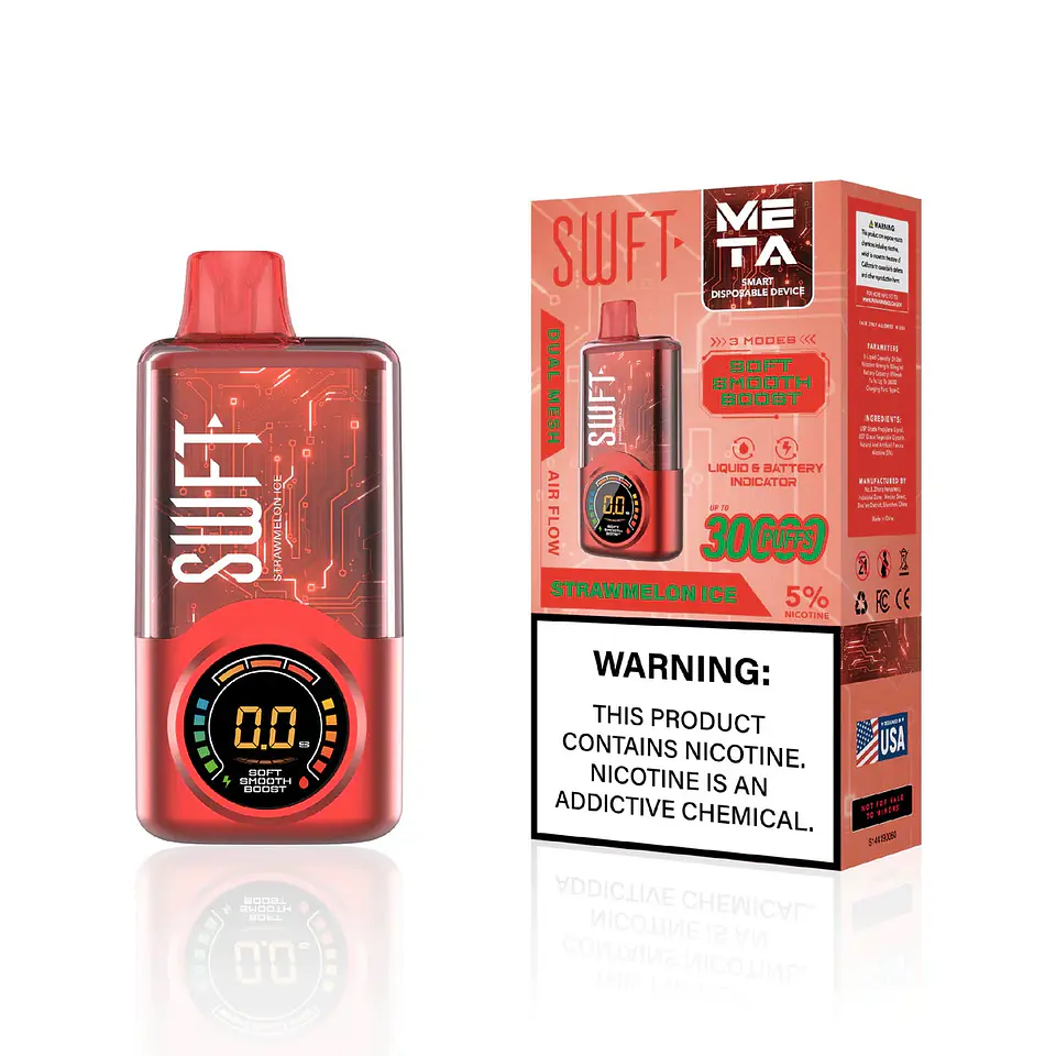 Vaper Desechable Strawmelon Ice 30.000 puffs Dual Mesh 5% - SWFT 1
