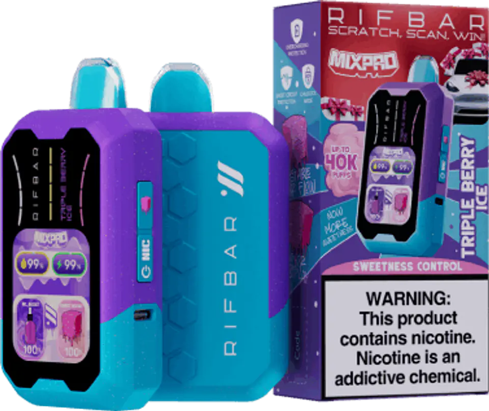 Vaper Desechable Rifbar Mixpro Triple Berry Ice 40.000 Puff Nic & Sweetness Control 1
