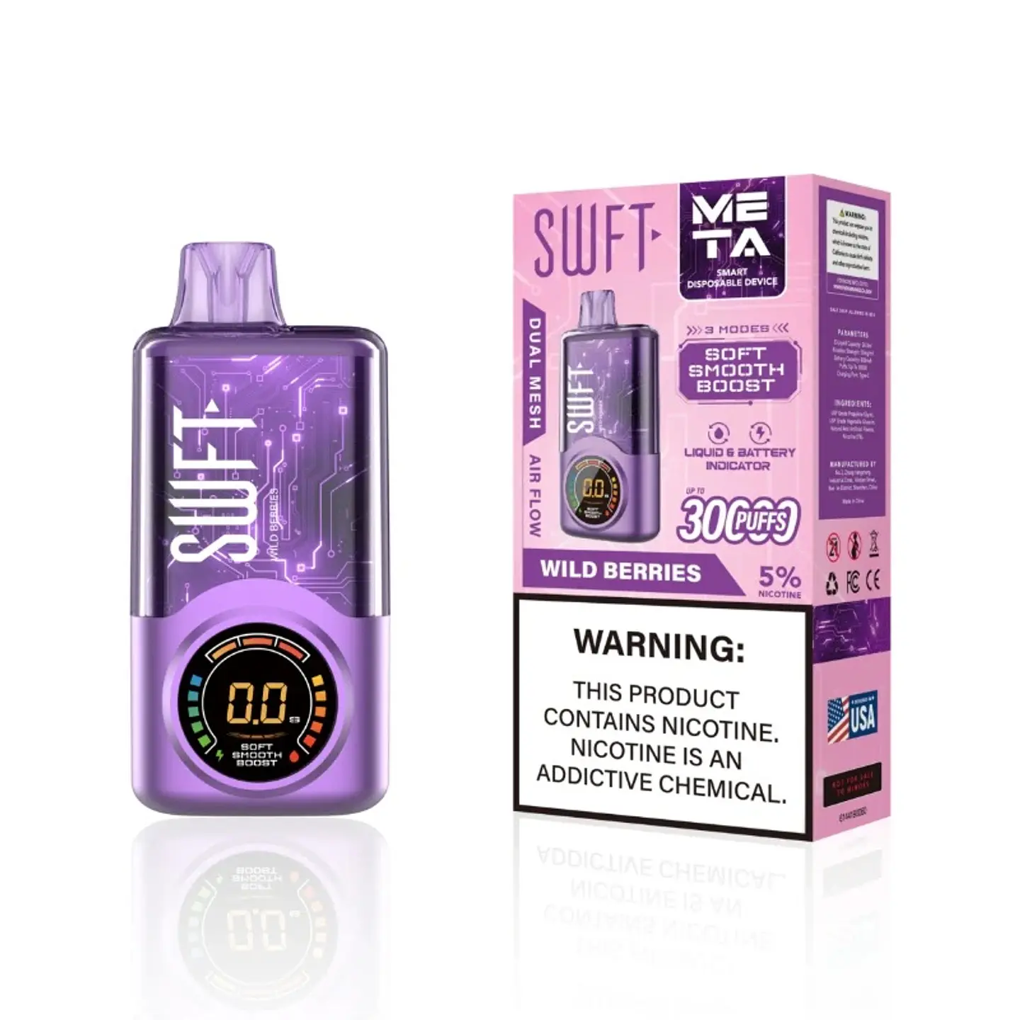 Vaper Desechable Wild Berries 30.000 puffs Dual Mesh 5% - SWFT 1