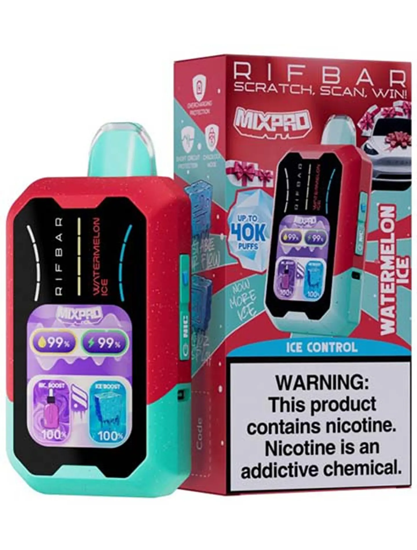Vaper Desechable Rifbar Mixpro Watermelon Ice 40.000 Puff Ice & Nic Control 1