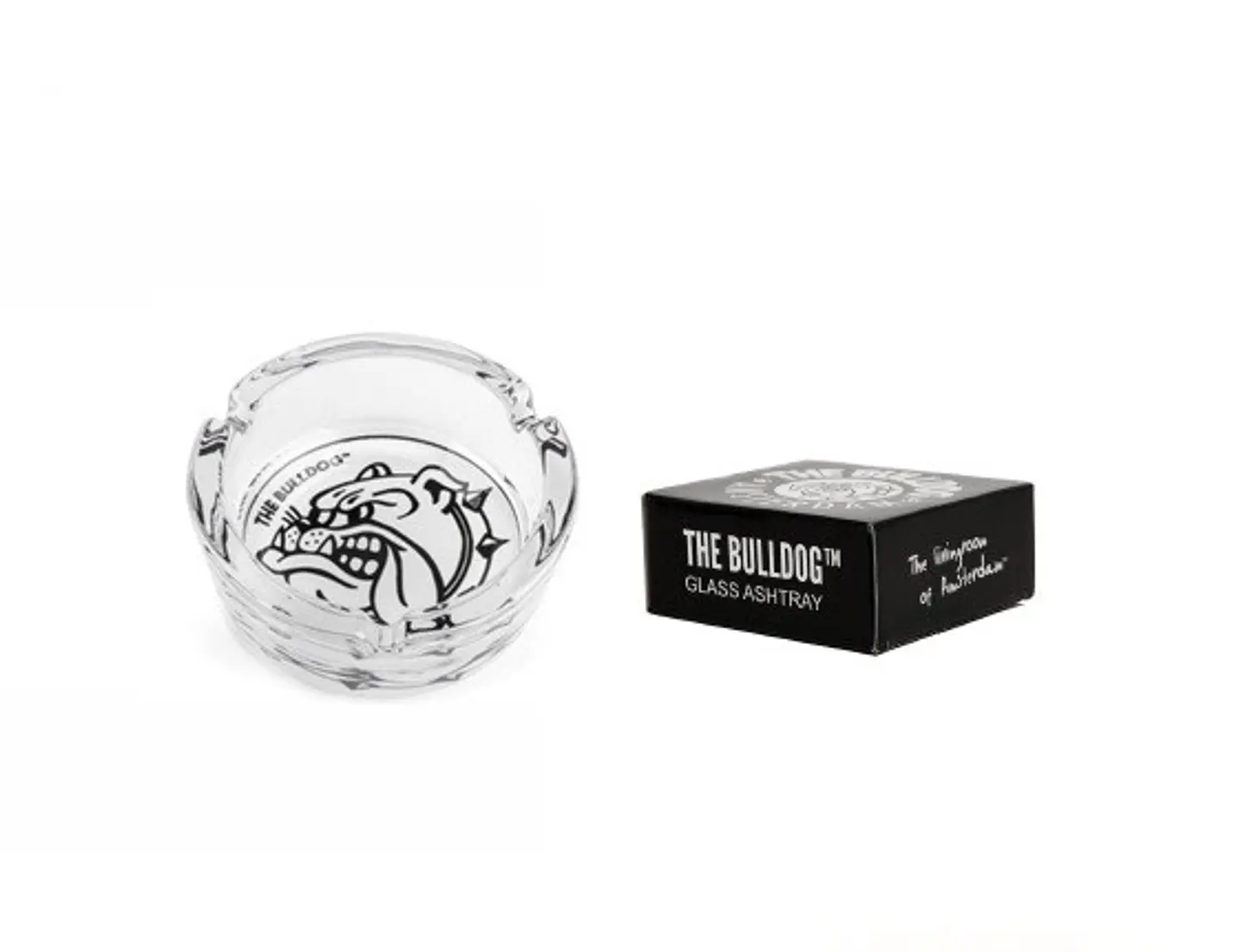CENICERO THE BULLDOG AMSTERDAM VIDRIO BLANCO 1