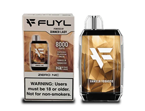 VAPORIZADOR DESECHABLE VAPE DINNER LADY FUYL VANILLA TOBACCO 0% NIC 8000 PUFFS