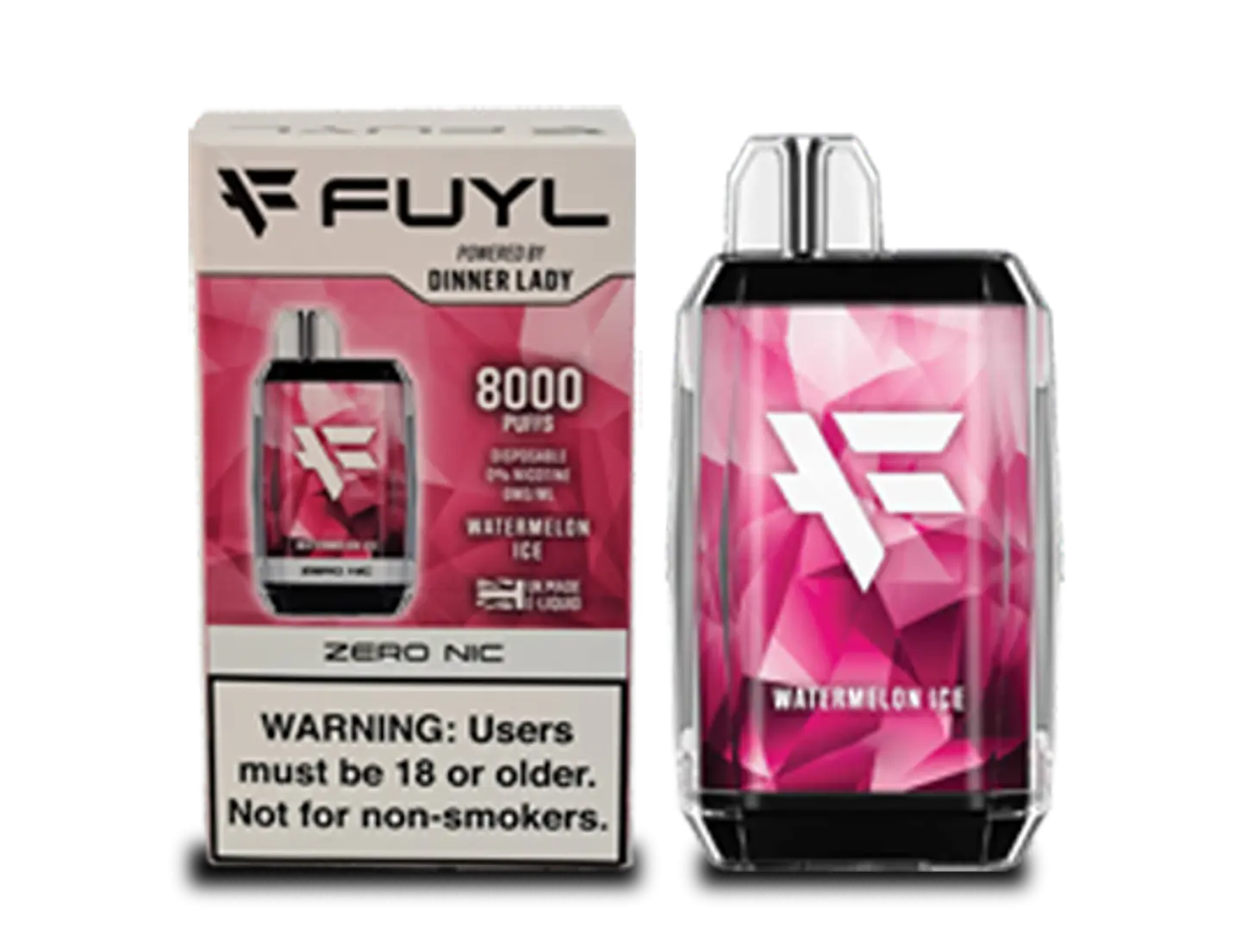 VAPORIZADOR DESECHABLE VAPE DINNER LADY FUYL WATERMELON ICE 0% NIC 8000 PUFFS 1