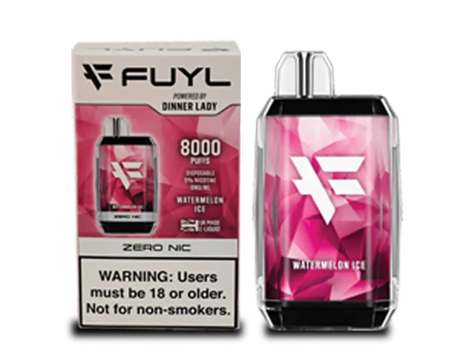 VAPORIZADOR DESECHABLE VAPE DINNER LADY FUYL WATERMELON ICE 0% NIC 8000 PUFFS 1