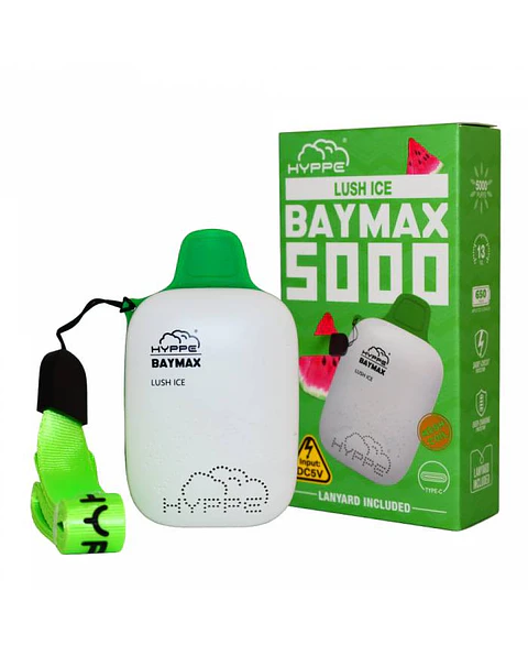 HYPPE BAYMAX LUSH ICE (SANDÍA) VAPORIZADOR DESECHABLE 5000 PUFF 0%