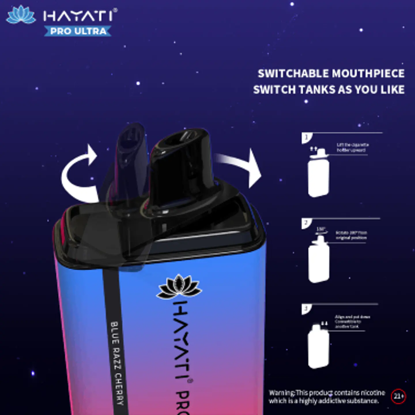 Hayati Pro Ultra 15000puffs Straw Watremelon Bgum / Strawberry Bgum 2 Sabores 2