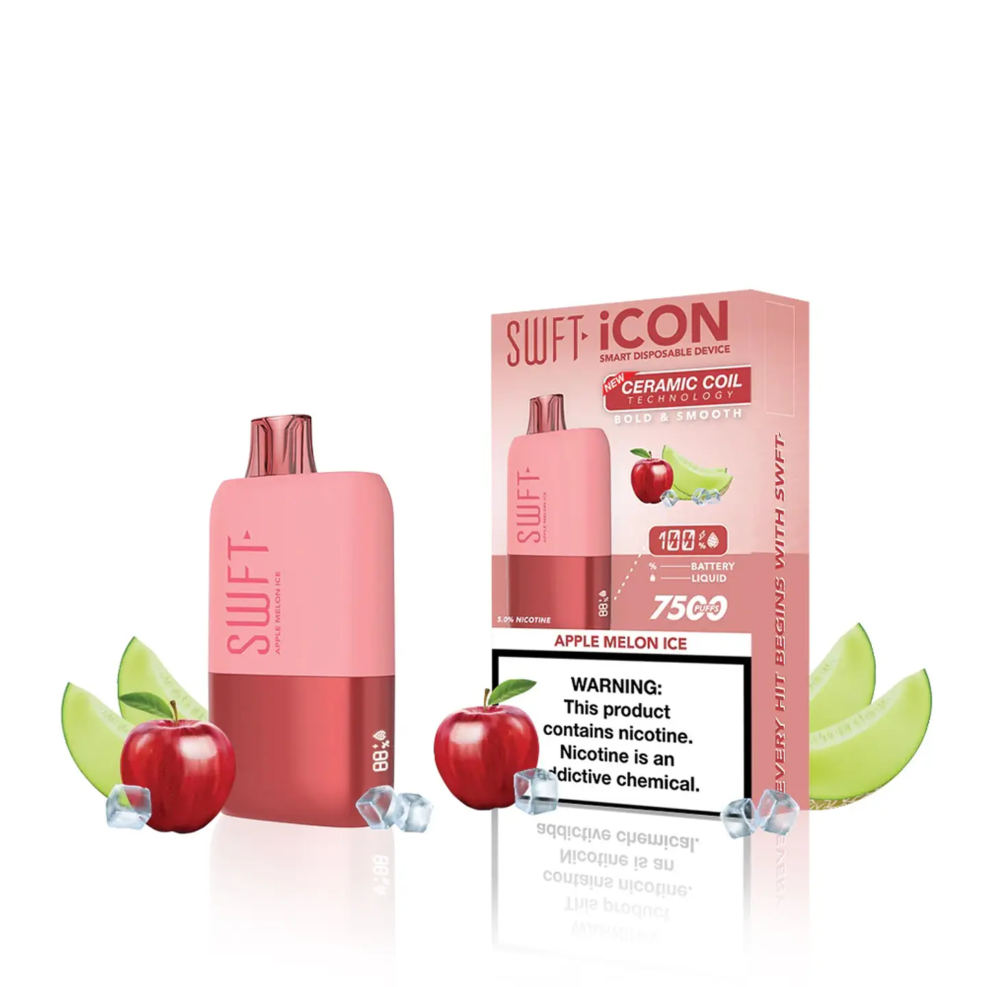 Vaporizador SWFT ICON 7500 Puff Apple Melon Ice 1