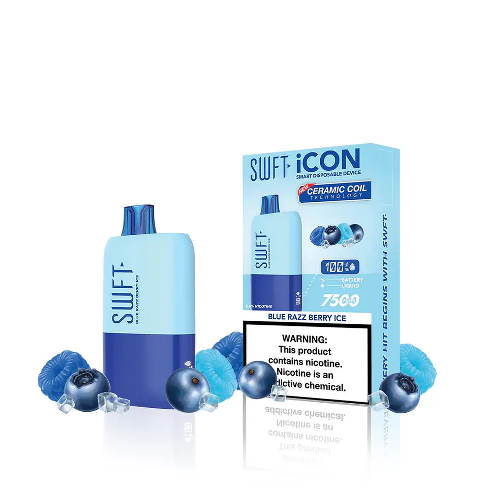Vaporizador SWFT ICON 7500 Puff Blue Razz Berry Ice 1