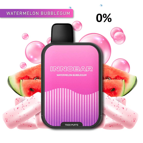 VAPER DESECHABLE WATERMELON BUBBLEGUM 7000 PUFFS 0% - INNOBAR