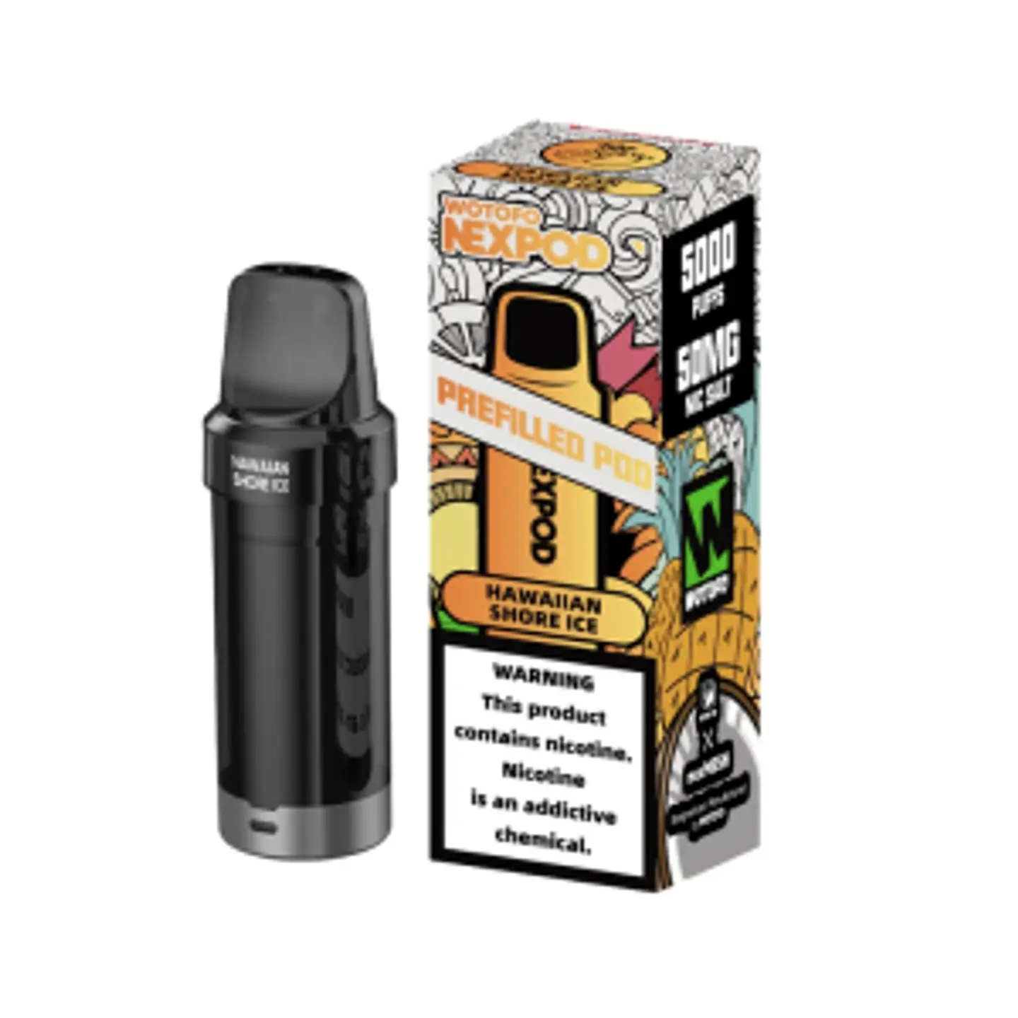 VAPER DESECHABLE HAWAIIAN SHORE ICE POD (REPUESTO) 5000 PUFFS 4.5% - NEXPOD WOTOFO 1