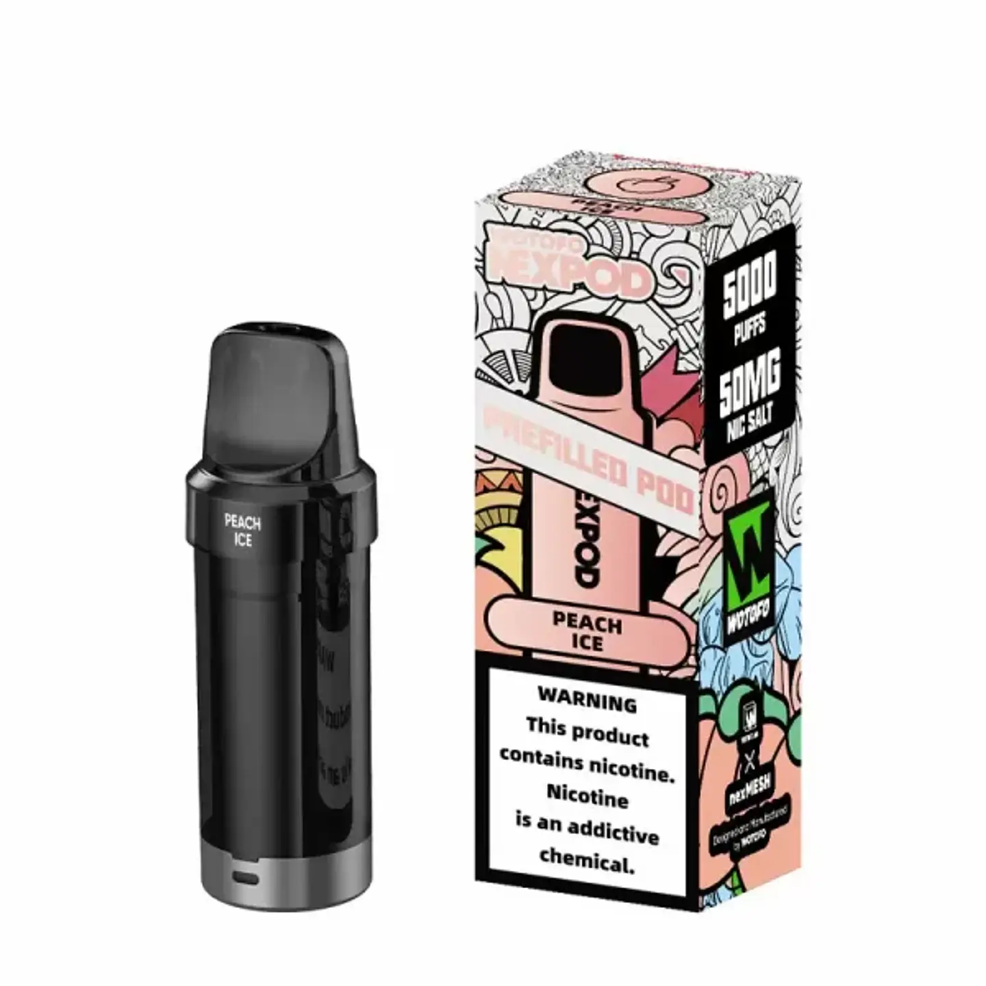 VAPER DESECHABLE PEACH ICE POD (REPUESTO) 5000 PUFFS 4.5% - NEXPOD WOTOFO 1