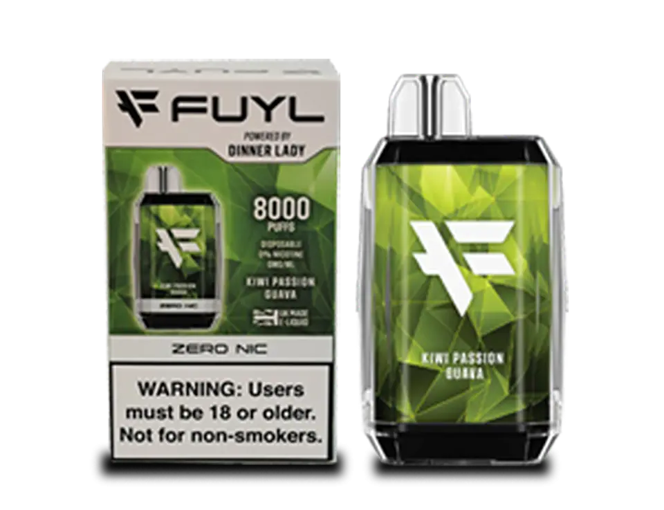 VAPORIZADOR DESECHABLE VAPE DINNER LADY FUYL KIWI PASION GUAVA 0% NIC 8000 PUFFS 1