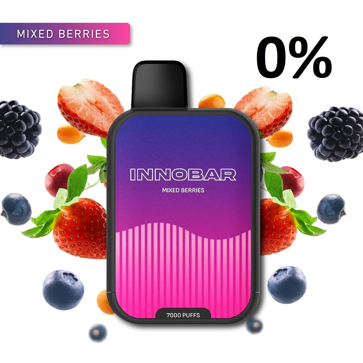 VAPER DESECHABLE MIXED BERRIES 7000 PUFFS 0% - INNOBAR 1