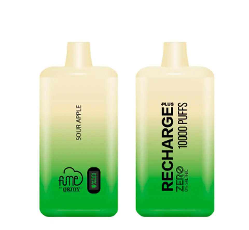 VAPORIZADOR DESECHABLE RECHARGE FUME 10000 PUFF 0% - SOUR APPLE 1