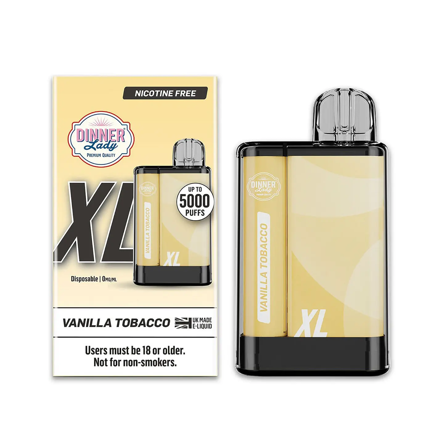 VAPE PENXL DINNER LADY 5000 PUFF VANILLA TOBACCO 0% NIC 1